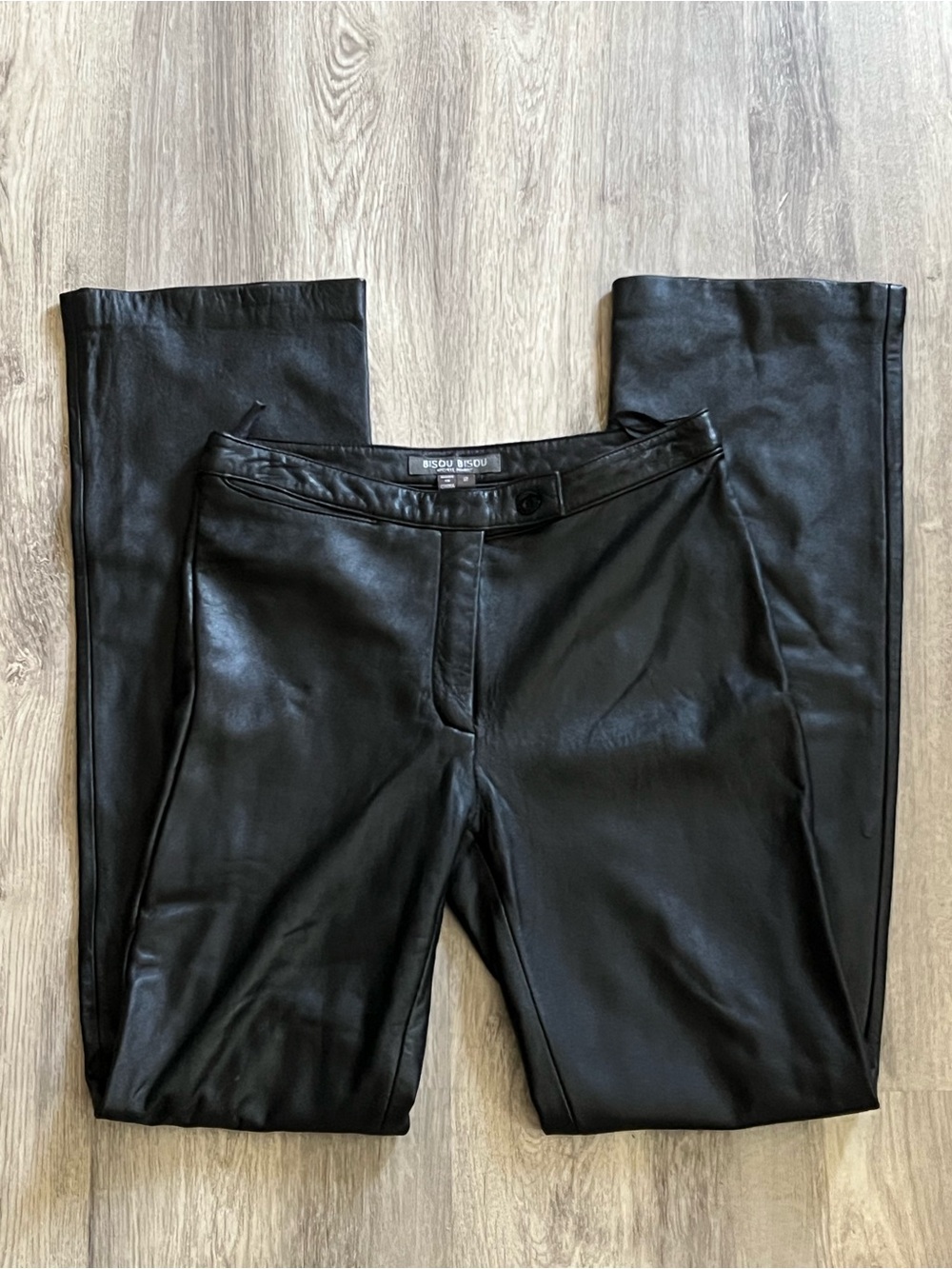 Bisou Bisou Men's Black Leather Trousers